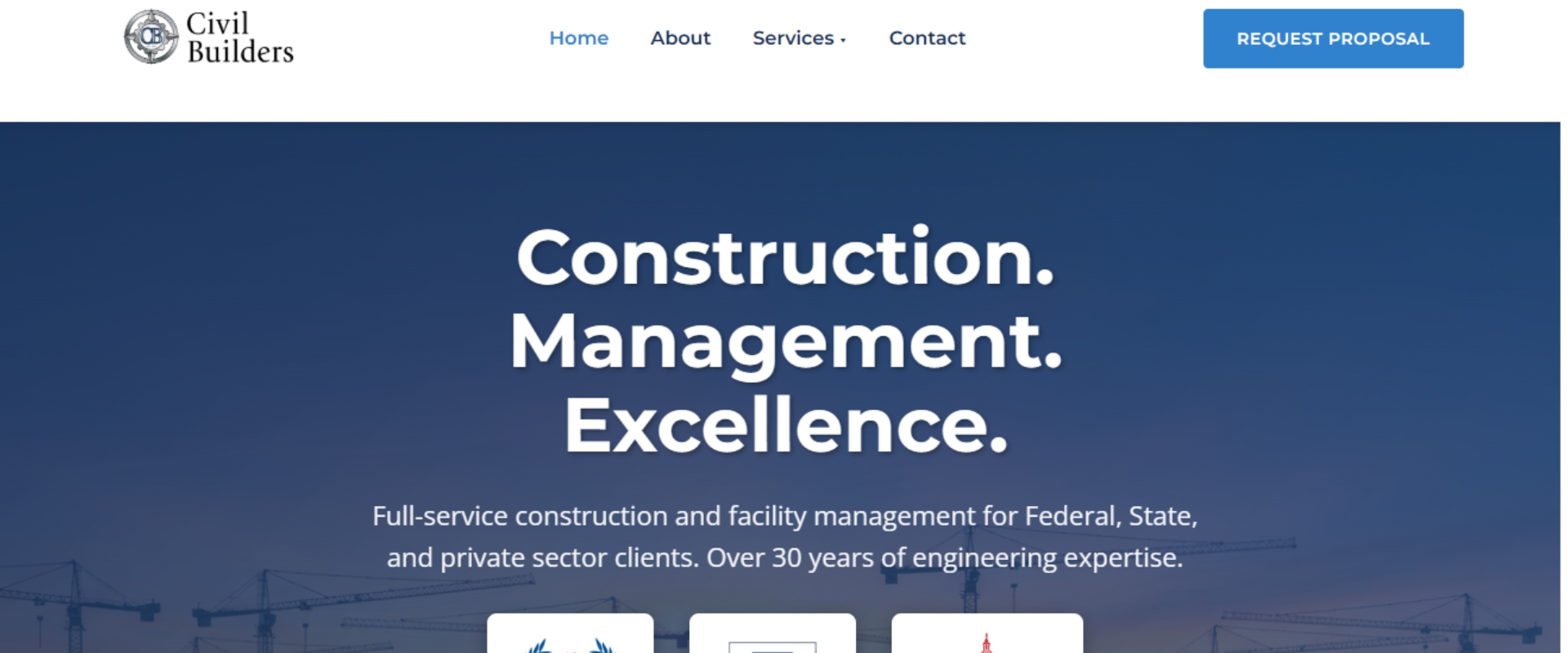 Construction company website design