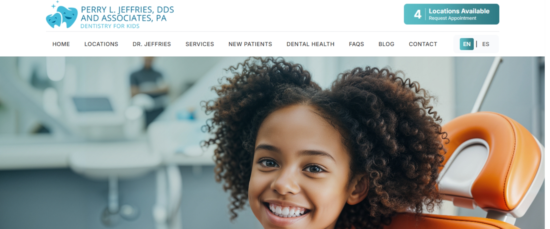 Pediatric dentistry website design